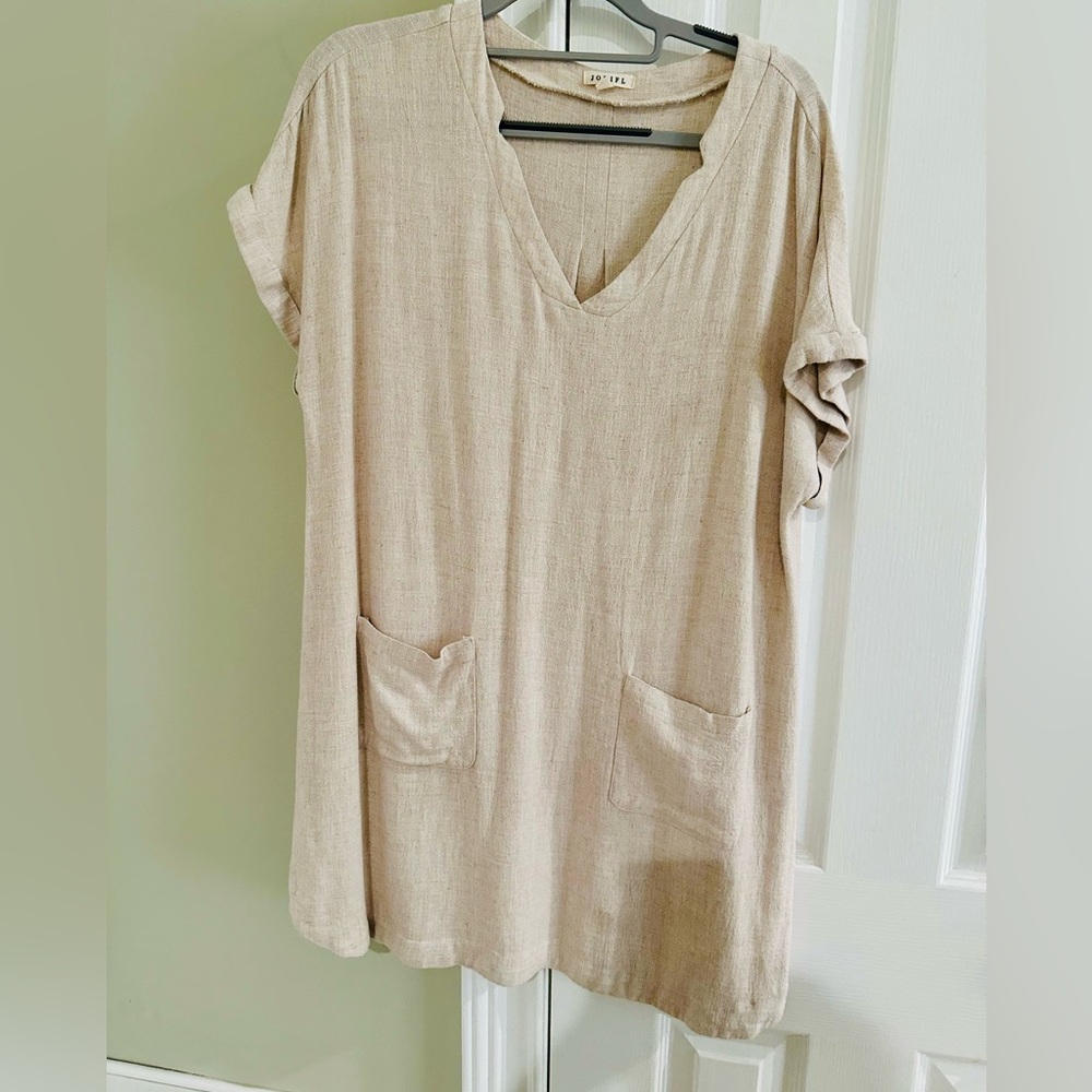 Khaki linen shift